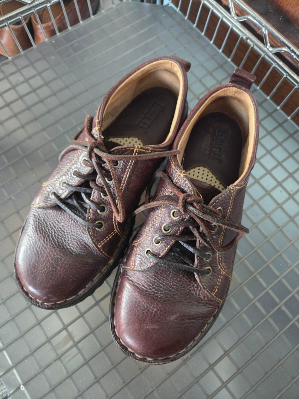 Born Handcrafted Brown Leather Oxford Comfort Shoes Women's US 7 Lace Up